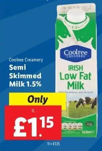Lidl Coolree Creamery Semi Skimmed Milk offer