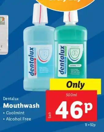Lidl Dentalux Mouthwash offer