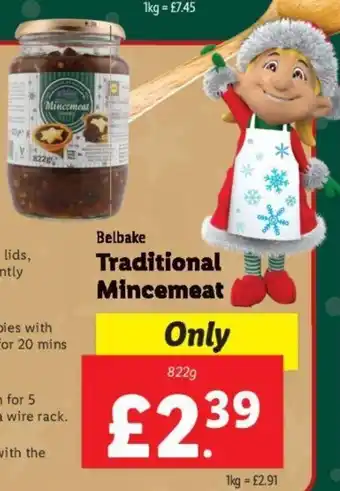 Lidl Belbake Traditional Mincemeat offer