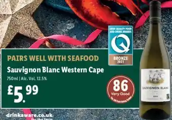 Lidl Sauvignon Blanc Western Cape 750ml offer
