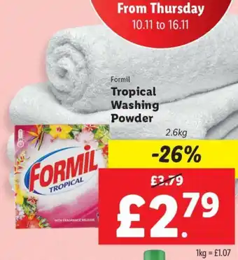 Lidl Formil Tropil Washing Powder offer