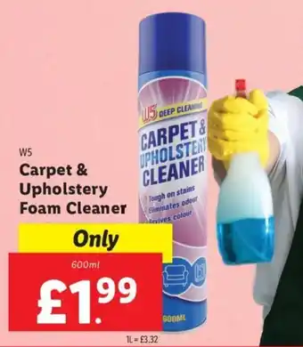 Lidl W5 carpet & Upholstery Foam Cleaner offer