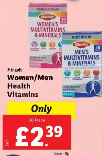 Lidl Minavit Women/Men Health Vitamins offer