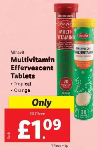 Lidl Minavit Multivitamin Effervescent Tablets offer