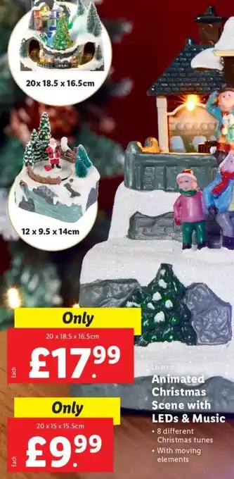 Animated Christmas Scene With Leds & Music