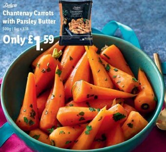 Lidl Deluxe Chantenay Carrots with Parsley Butter 500g offer