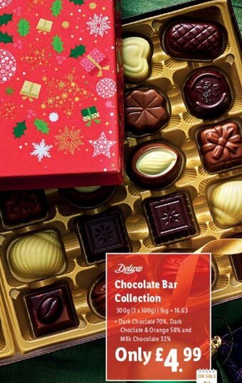 Lidl Deluxe Chocolate Bar Collection 300g offer