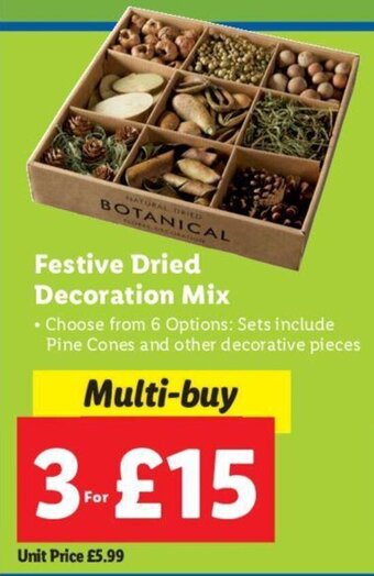 Lidl Festive Dried Decoration Mix offer