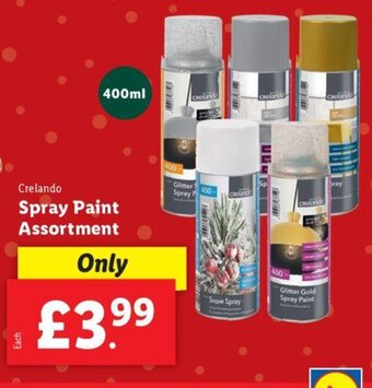 Lidl Crelando Spray Paint Assortment offer