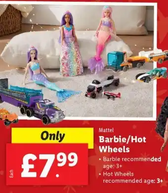 Lidl Mattel Barbie/Hot Wheels offer