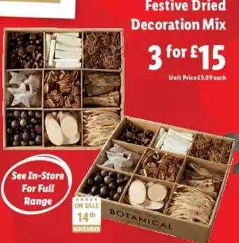 Lidl Festive Dried Decoration Mix offer