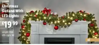 Lidl Livarno Christmas Garland With LED Lights offer