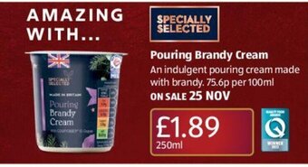 Aldi Pouring Brandy Cream offer