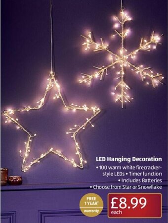 Aldi LED Hanging Decoration offer