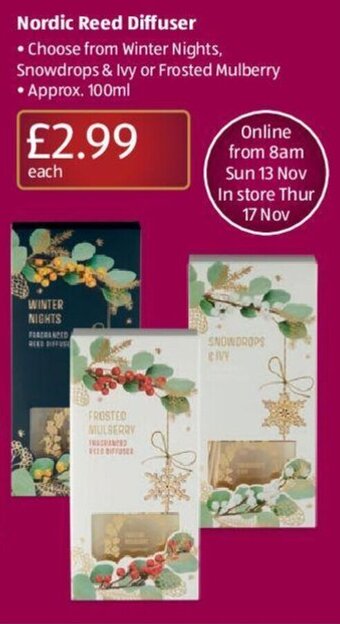 Aldi Nordic Reed Diffuser offer