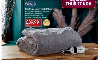 Aldi Silentnight Luxury Heated Throw offer
