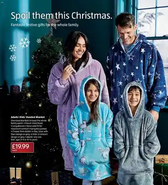 Aldi Adult's/Kids' Hooded Blanket offer