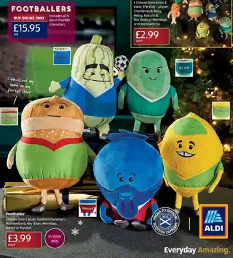 Aldi Footballers 5 Plush Football Characters offer