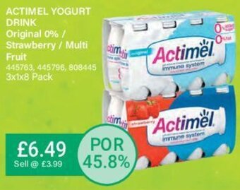 Bestway Actimel Yogurt Drink Original 0%/ Strawberry/ Multi Fruit offer