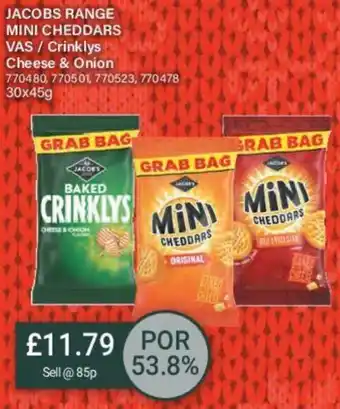 Bestway Jacobs Range Mini Cheddars Cheese & Onion offer