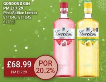 Bestway Gordons Gin Pink/Sicilian/Lemon offer
