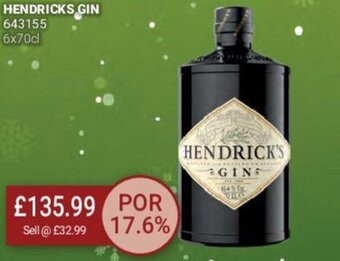 Bestway Hendricks Gin offer