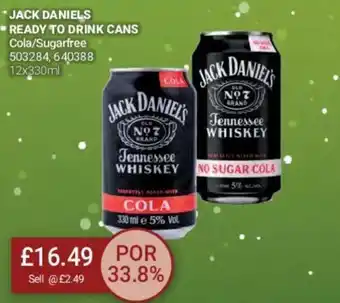 Bestway Jack Daniels Ready To Drink Cans Cola/Sugarfree offer