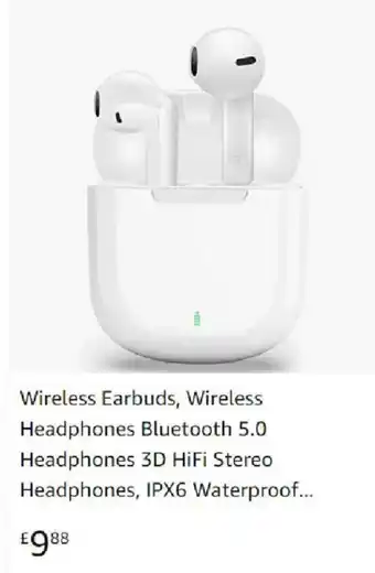 Wireless Earbuds, Wireless Headphones Bluetooth 5.0 Headphones 3D Hifi Stereo Headphones