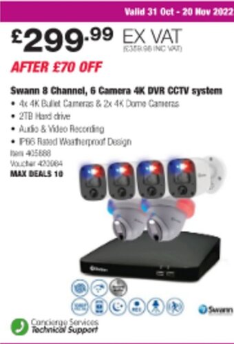 Costco Swann 8 Channel 6 Camera 4K DVR CCTV System offer