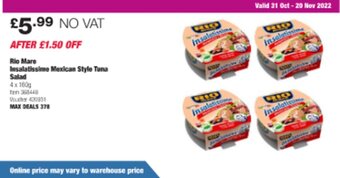 Costco Rio Mare Insalatissime Mexican Style Tuna Salad offer