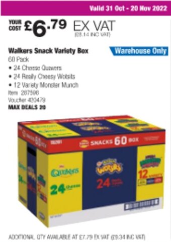 Costco Walkers Snack Variety Box offer