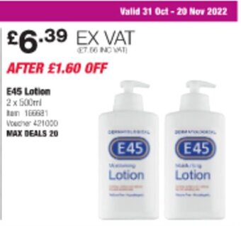 Costco E45 Lotion offer