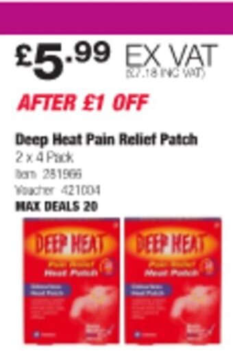 Costco Deep Heat Pain Relief Patch offer