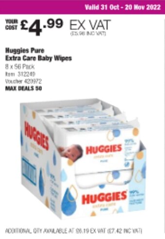 Costco Huggies Pure Extra Care Baby Wipes offer