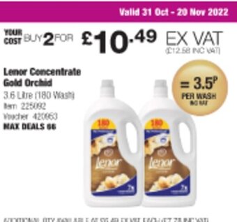 Costco Lenor Concentrate Gold Orchid offer