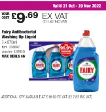 Costco Fairy Antibacterial Washing Up Liquid offer