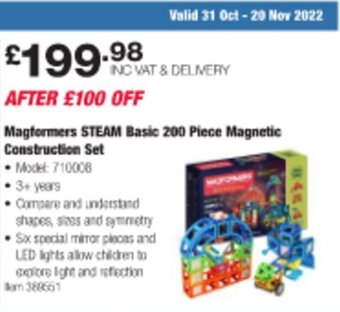 Costco Magformers STEAM Basic 200 Piece Magnetic Construction Set offer