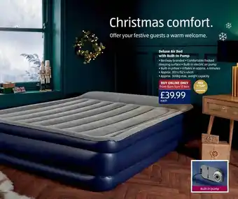 Aldi Deluxe air bed with built-in pump offer