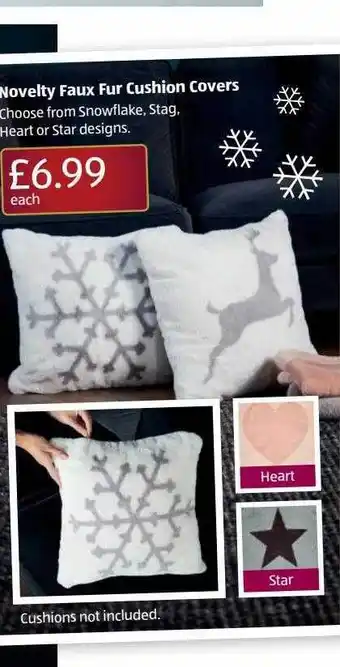 Aldi Novelty faux fur cushion covers offer