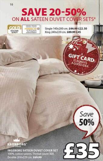 JYSK Ingeborg sateen duvet cover set offer