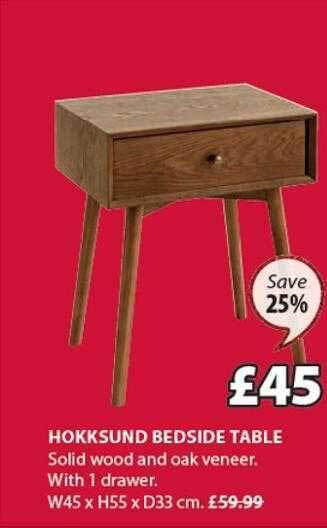 JYSK Hokksund bedside table offer