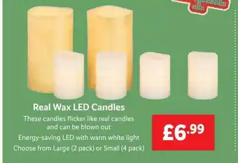 Lidl Real wax led candles offer