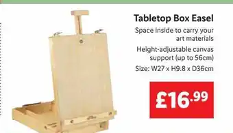 Lidl Tabletop box easel offer