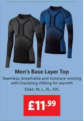 Lidl Men's base layer top offer