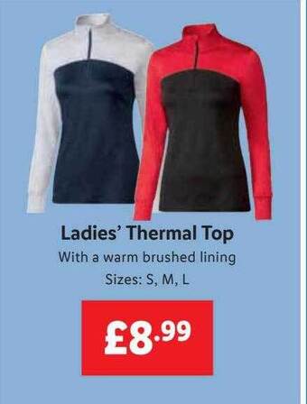 Lidl Ladies' thermal top offer