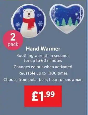 Lidl Hand warmer offer