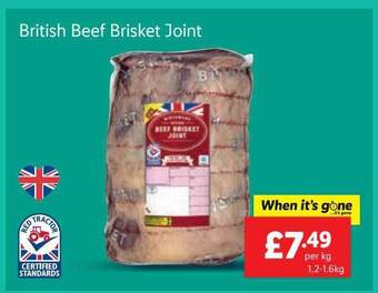 Lidl British beef brisket joint offer