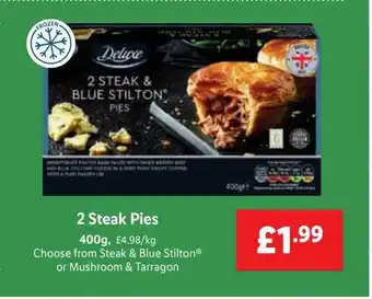 Lidl 2 steak pies offer