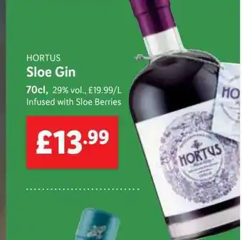 Lidl Hortus sloe gin offer