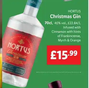 Lidl Hortus christmas gin offer